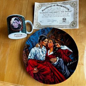 1986 Knowles Gone With The Wind Finale Plate w/coa and Bonus Mug